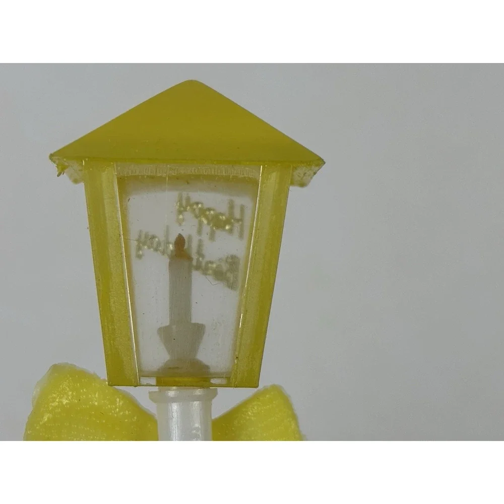 Vintage WILTON Happy Birthday Street Lamp Cake Toppers Decoration Yellow Qty 7